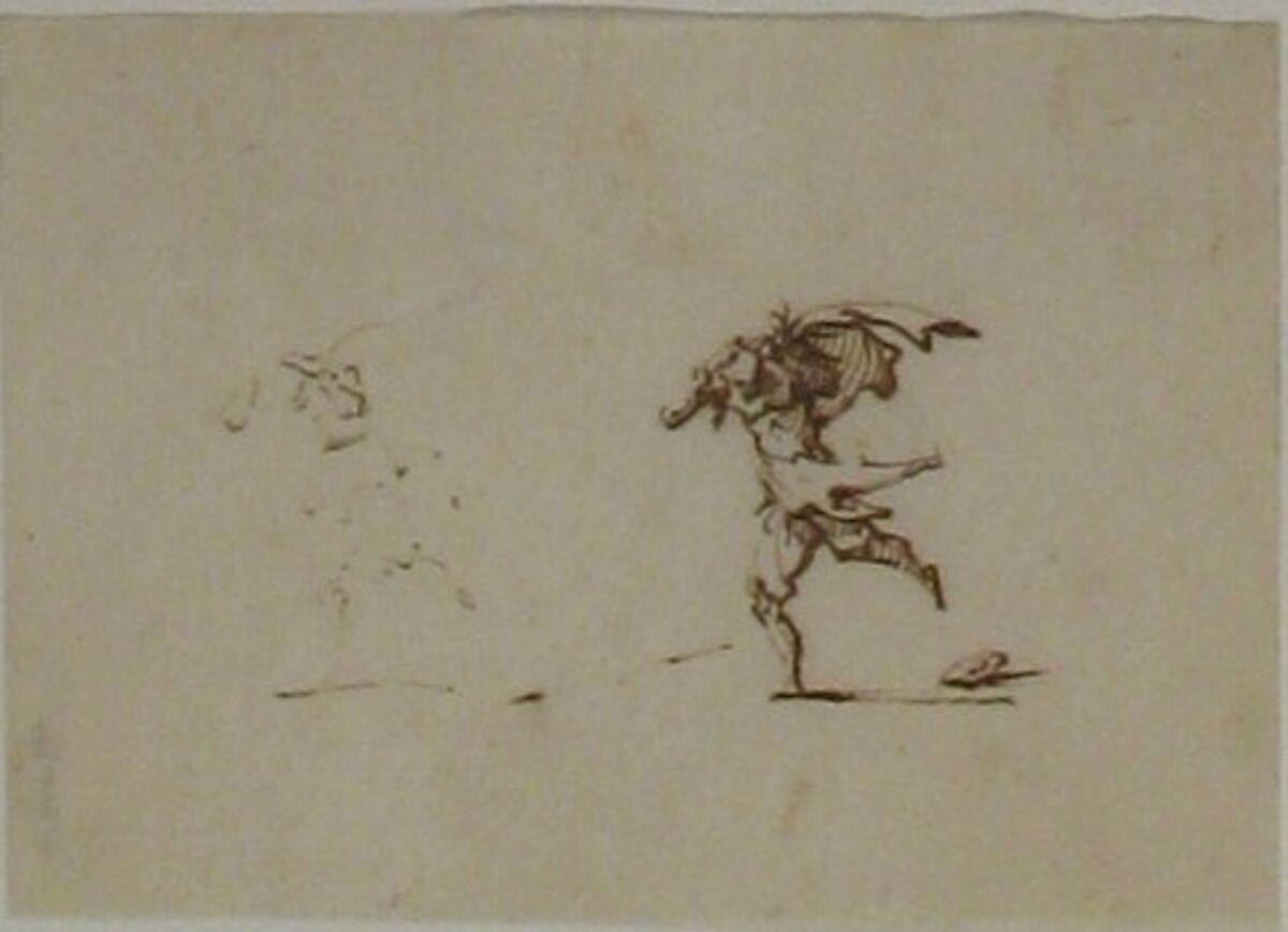 A Man Running, Jacques Callot (French, Nancy 1592–1635 Nancy), Pen and brown ink 