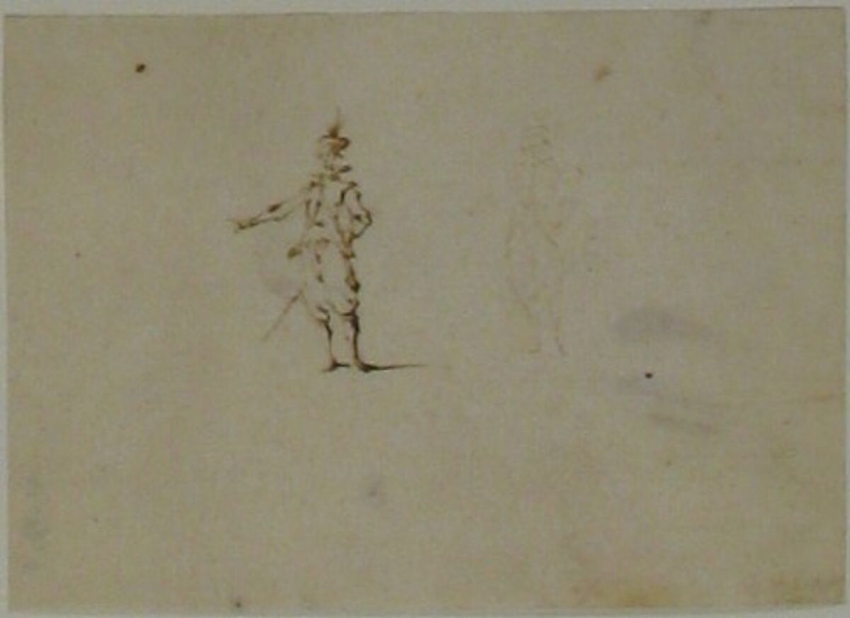 Man with outstretched hand, Jacques Callot (French, Nancy 1592–1635 Nancy), Pen and brown ink 