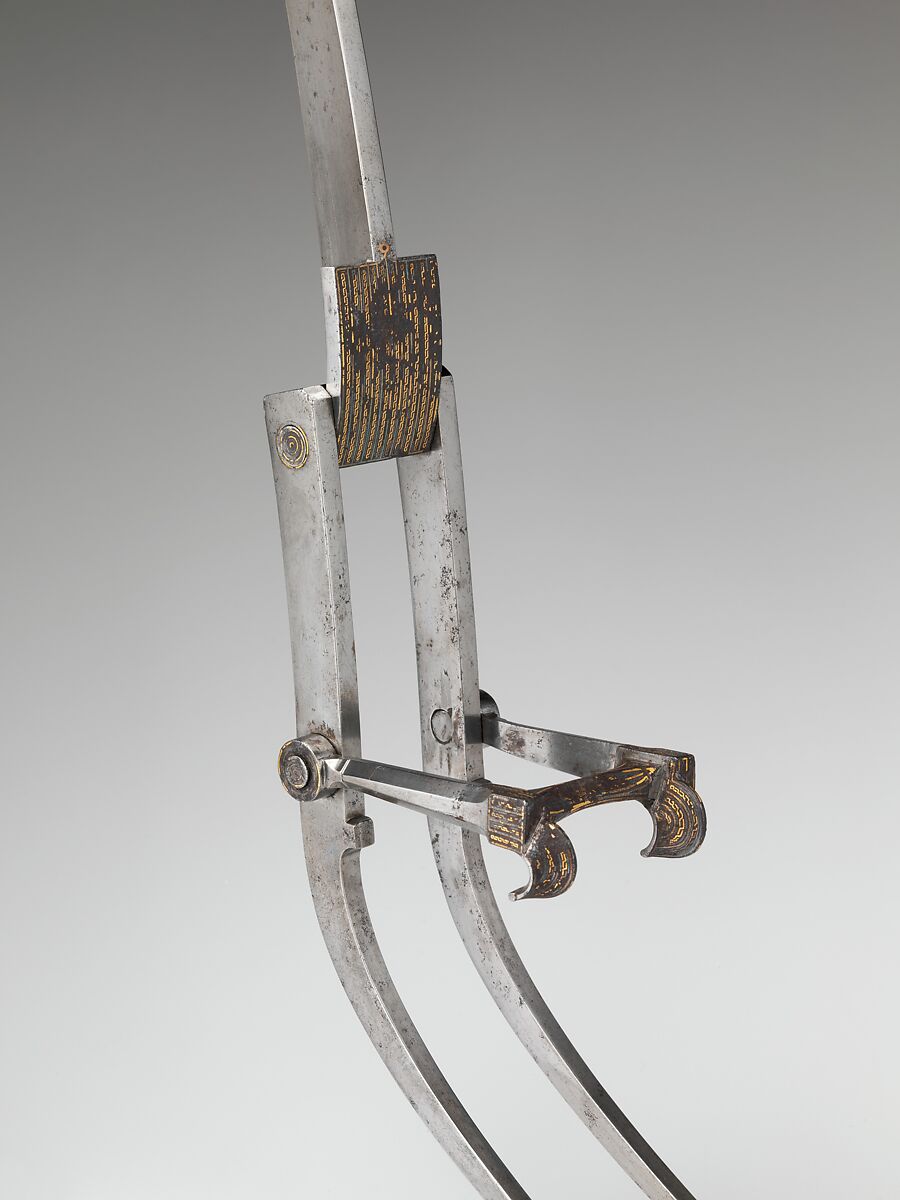 Spanning Lever (Gaffle or "Goat's-Foot" Lever), Steel, gold, silver, Spanish, Madrid