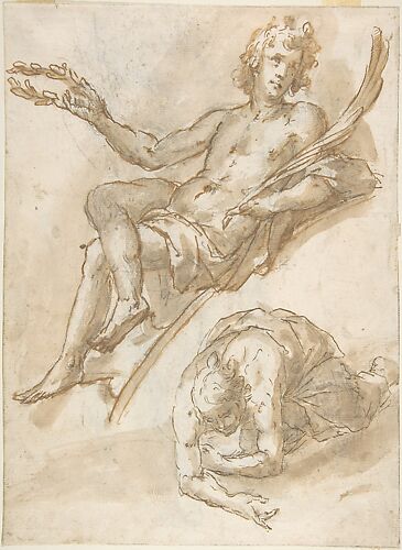 Two Figures (recto); Standing Figure (Young Hercules?) (verso)