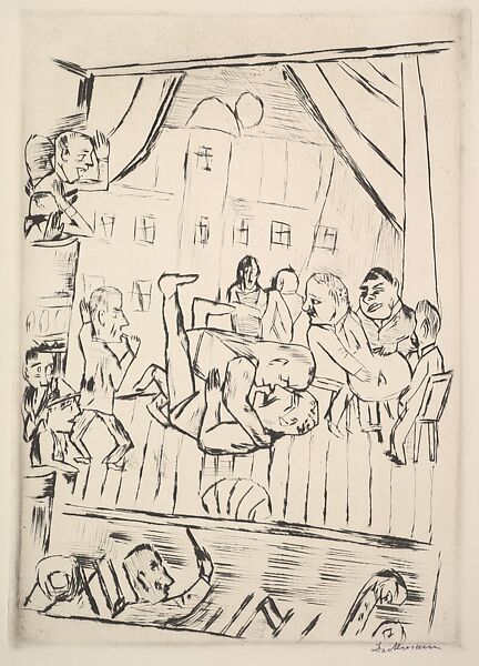 Wrestling Match, Max Beckmann (German, Leipzig 1884–1950 New York), Drypoint 