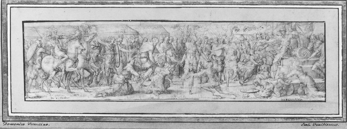 Cassandra preventing Deiphobe from killing Paris, Jean Cousin the Elder (French, Souci (?) ca. 1490–ca. 1560 Paris (?)), Pen and brown ink, brush and brown wash, heightened with white, over slight traces of black chalk