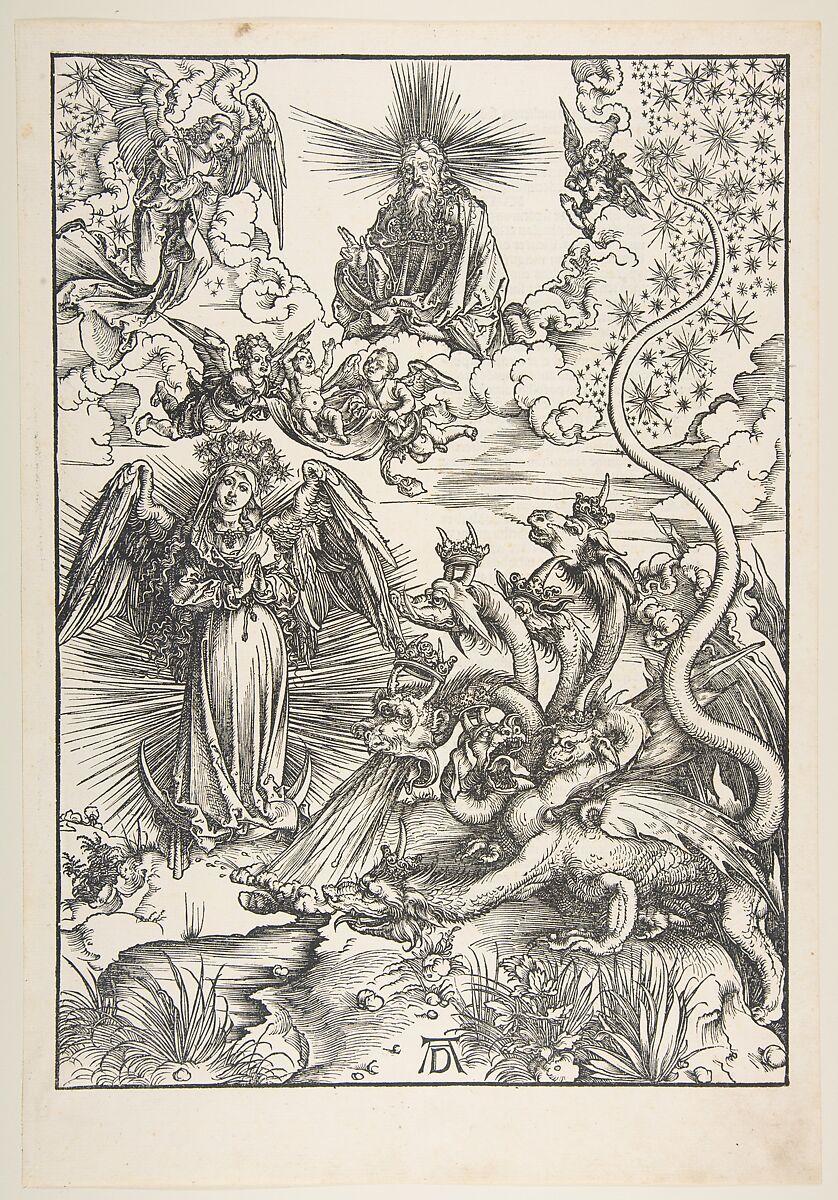 The Apocalyptic Woman, from "The Apocalypse", Albrecht Dürer (German, Nuremberg 1471–1528 Nuremberg), Woodcut 