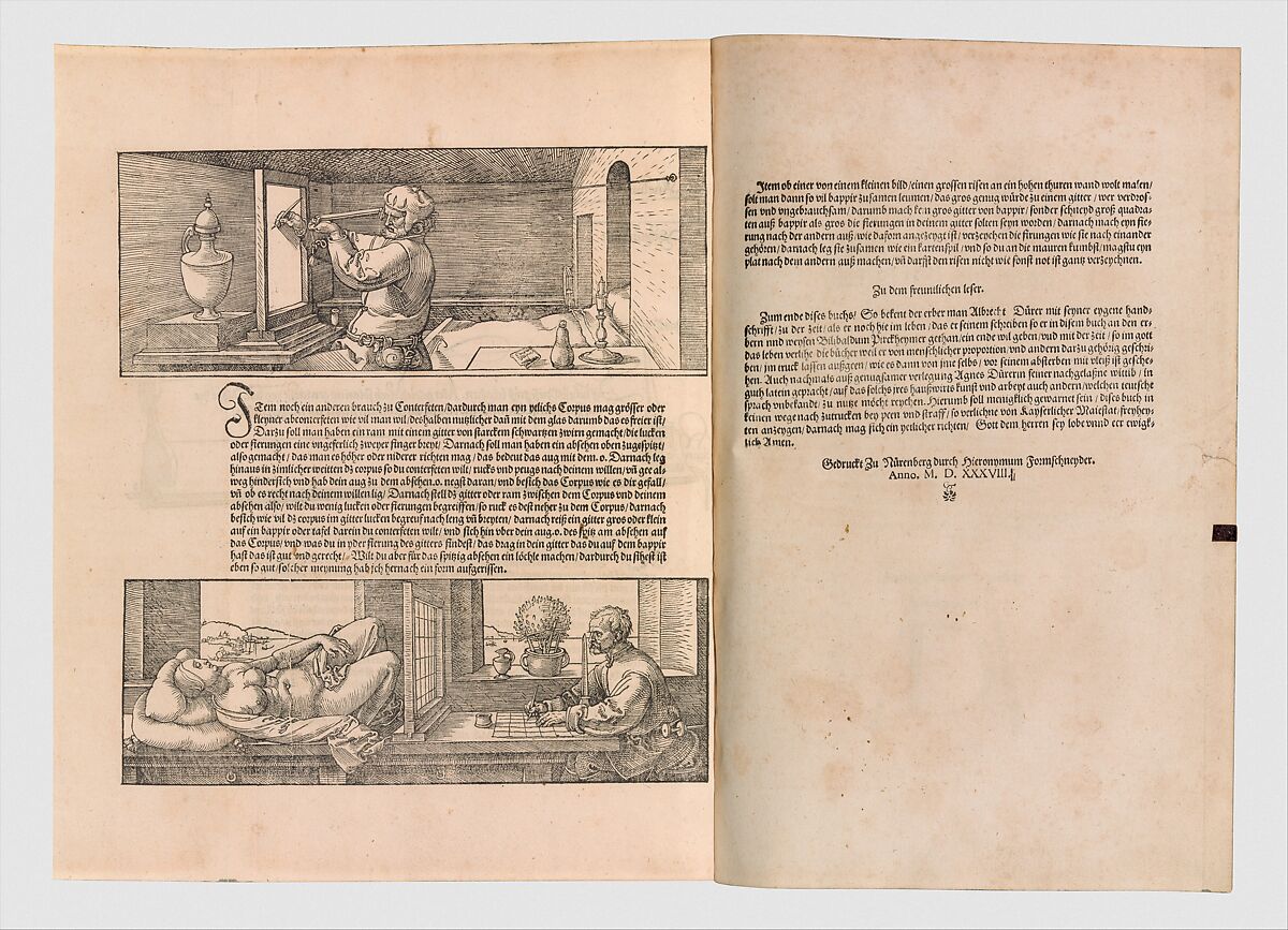 Underweysung der Messung (Nuremberg, 1538), Albrecht Dürer  German, Woodcuts