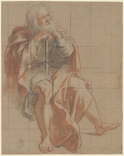 Seated Old Man Holding a Staff