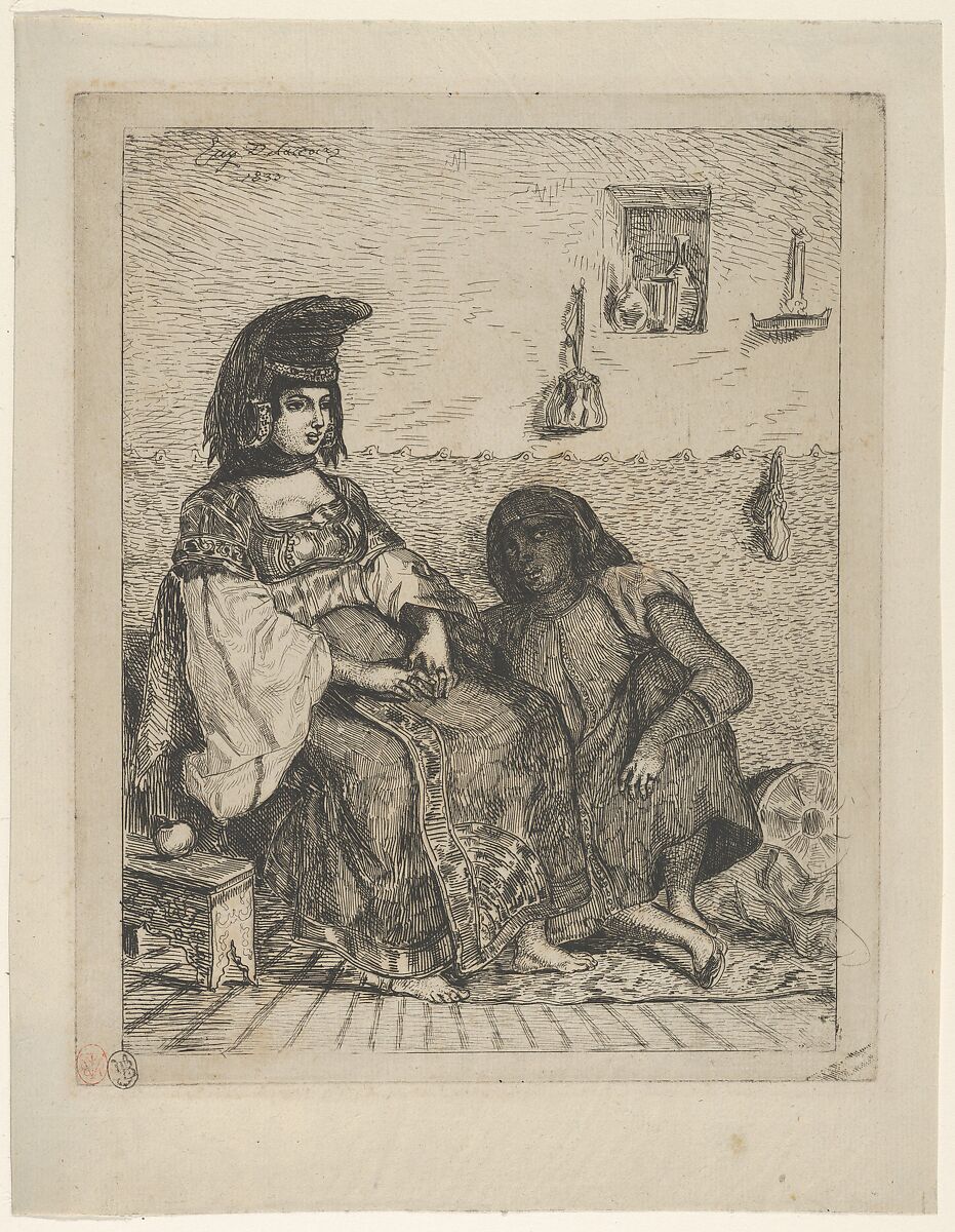 A Jewish Bride in Tangier, Eugène Delacroix (French, Charenton-Saint-Maurice 1798–1863 Paris), Etching; first state of four 