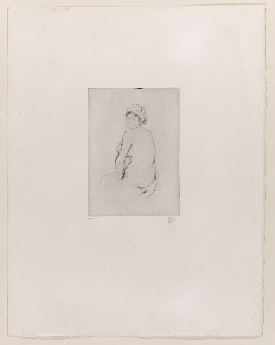 Seated Nude Seen from Behind, Berthe Morisot (French, Bourges 1841–1895 Paris), Drypoint on wove paper 