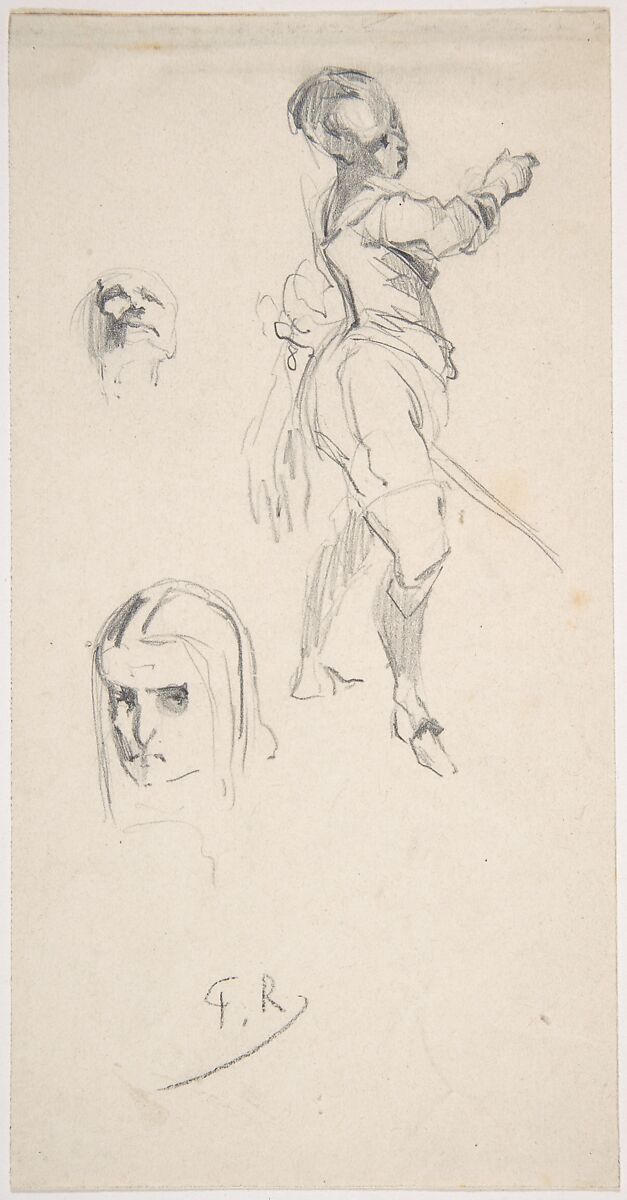 Figure study, Félicien Rops (Belgian, Namur 1833–1898 Essonnes), Graphite 