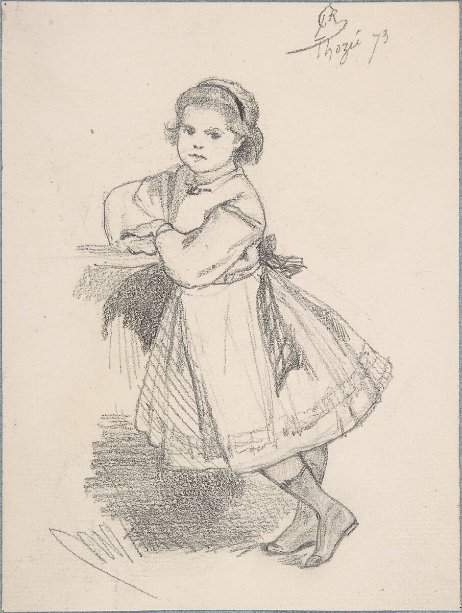 Little Girl, Félicien Rops (Belgian, Namur 1833–1898 Essonnes), Graphite 