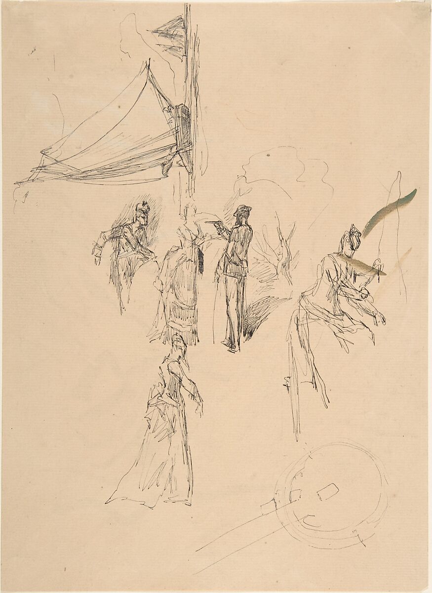 Figure Study, Félicien Rops (Belgian, Namur 1833–1898 Essonnes), Pen and black ink 