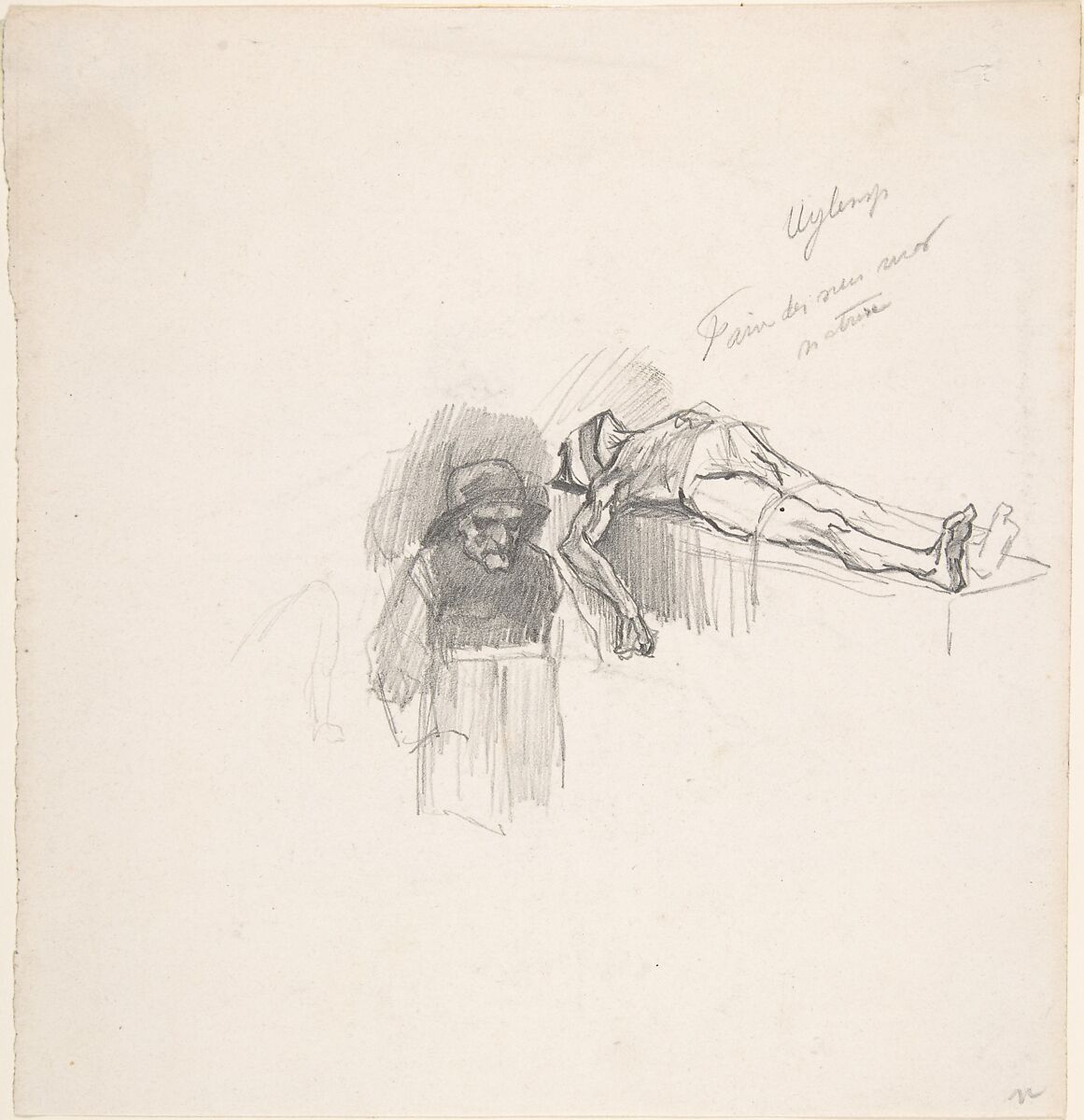 Study for Uylenspiegel, Félicien Rops (Belgian, Namur 1833–1898 Essonnes), graphite 