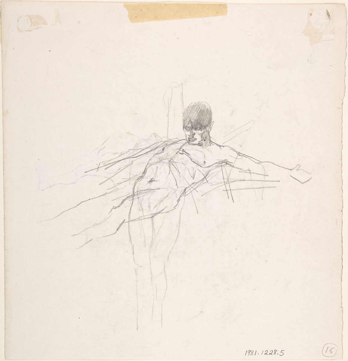 Study for Uylenspiegel, Félicien Rops (Belgian, Namur 1833–1898 Essonnes), Graphite