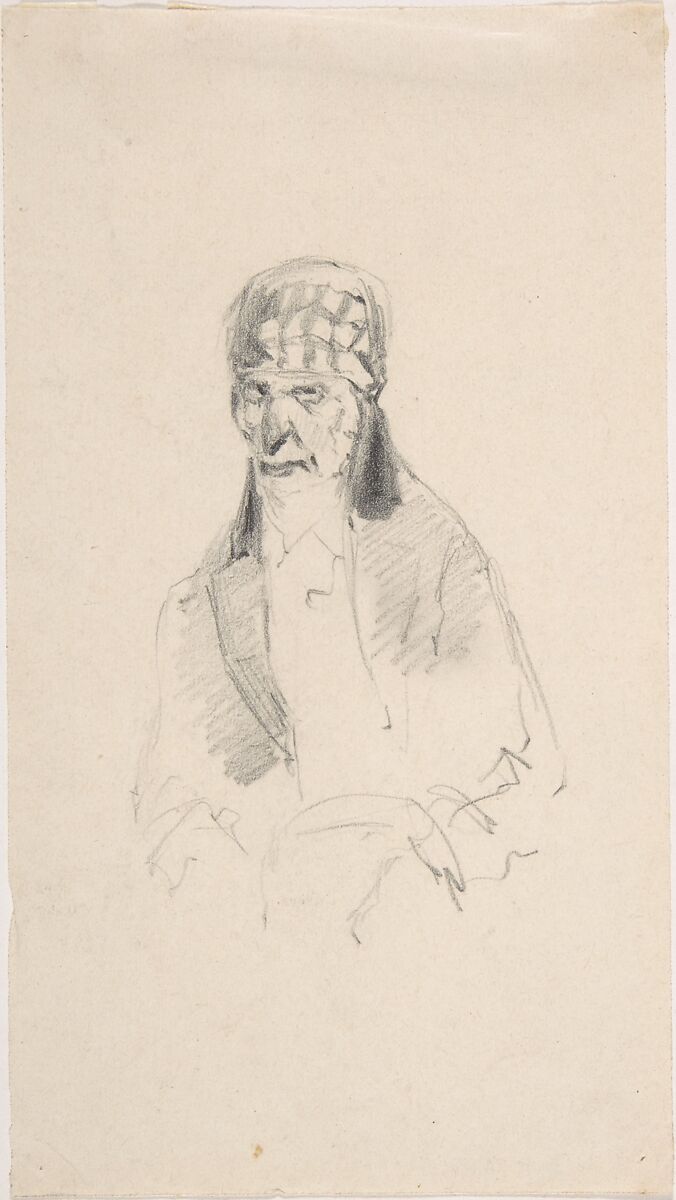 Man with a Turban, Félicien Rops (Belgian, Namur 1833–1898 Essonnes), Graphite 