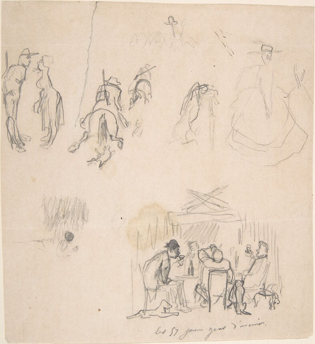 Notebook with sketches and notes, Félicien Rops (Belgian, Namur 1833–1898 Essonnes), Graphite