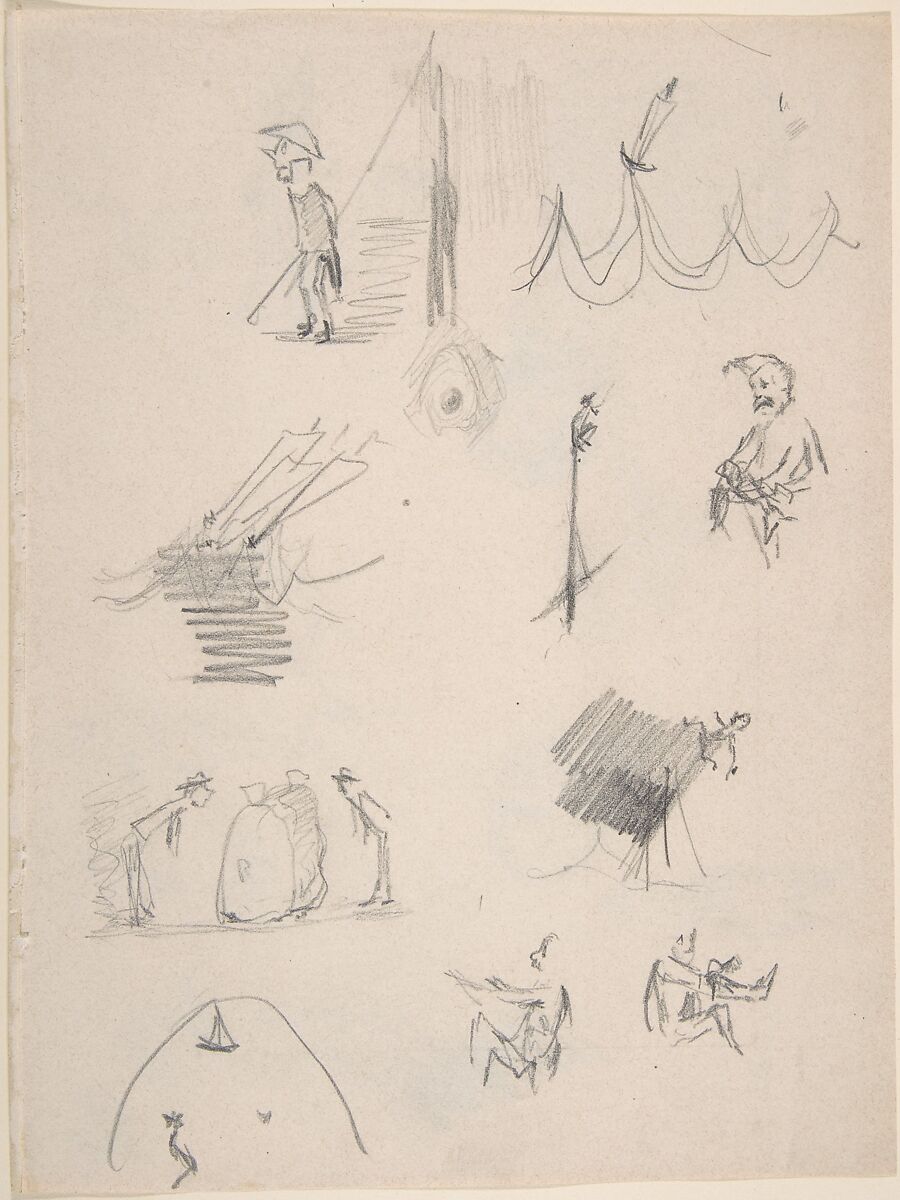 Notebook with sketches and notes, Félicien Rops (Belgian, Namur 1833–1898 Essonnes), Graphite