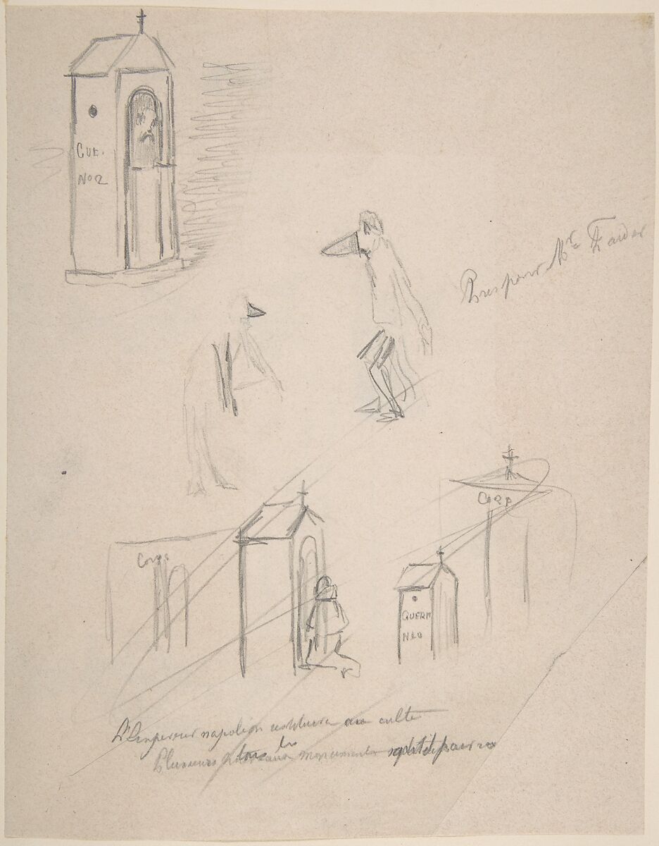 Notebook with sketches and notes, Félicien Rops (Belgian, Namur 1833–1898 Essonnes), Graphite