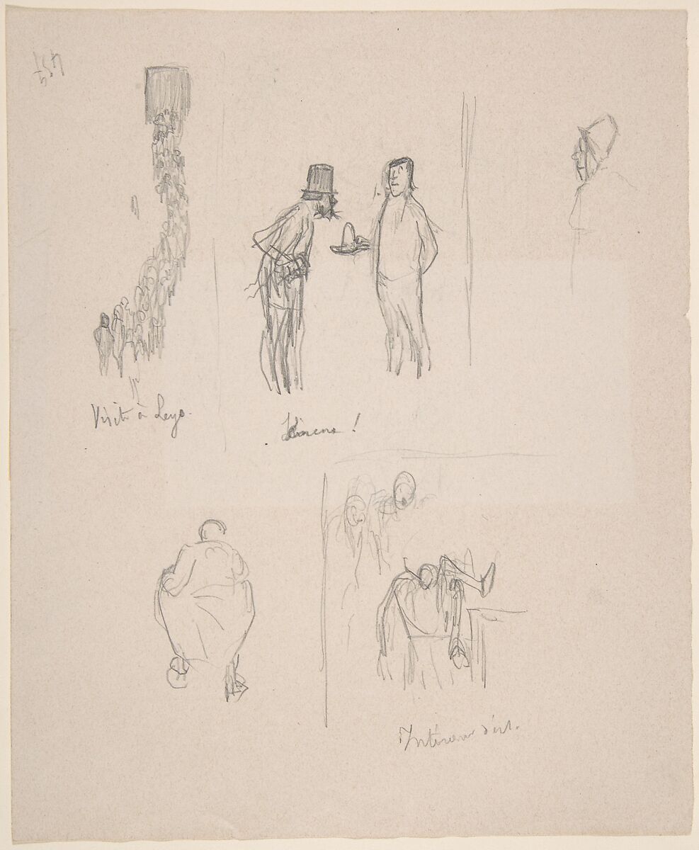 Notebook with sketches and notes, Félicien Rops (Belgian, Namur 1833–1898 Essonnes), Graphite