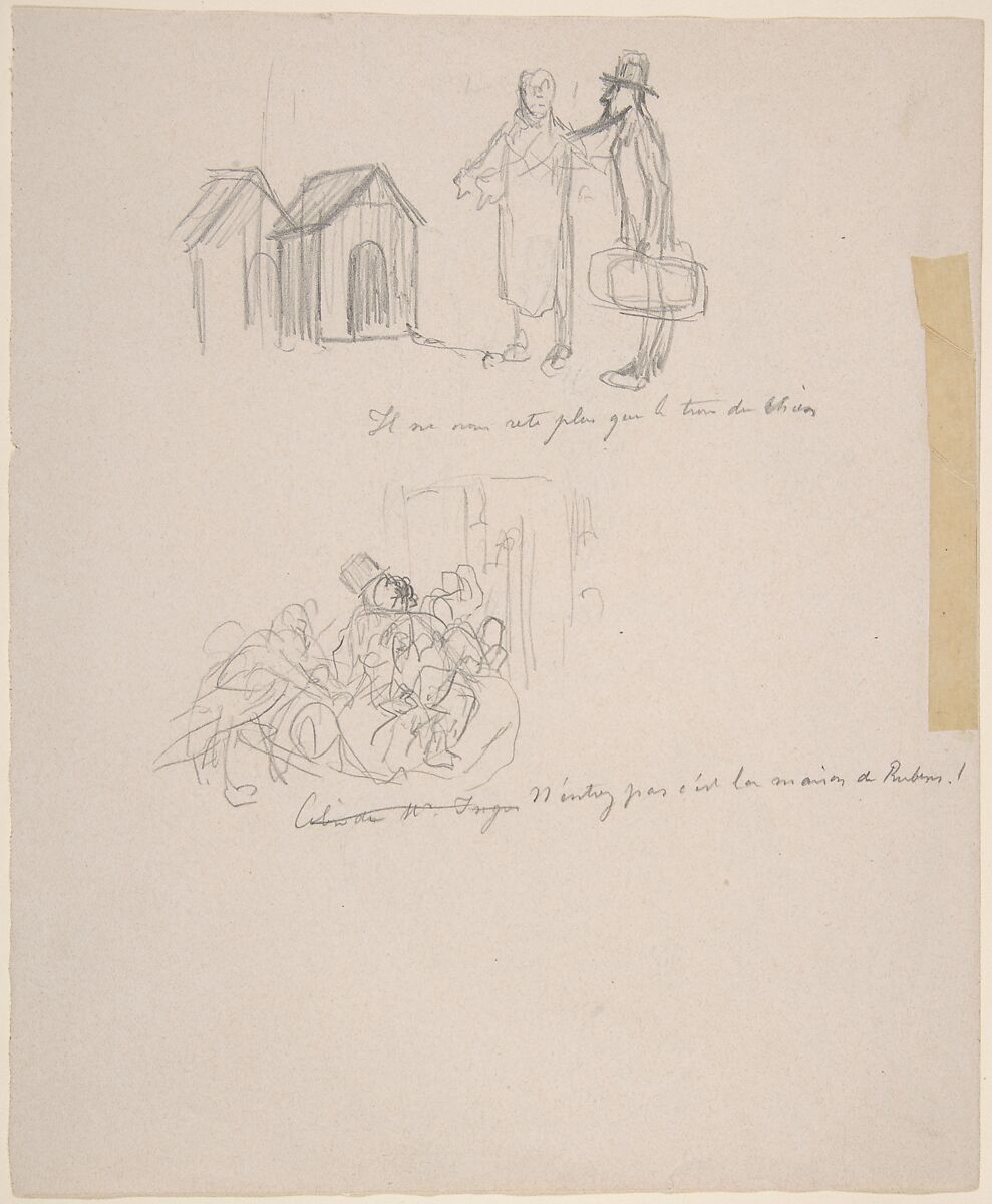 Notebook with sketches and notes, Félicien Rops (Belgian, Namur 1833–1898 Essonnes), Graphite
