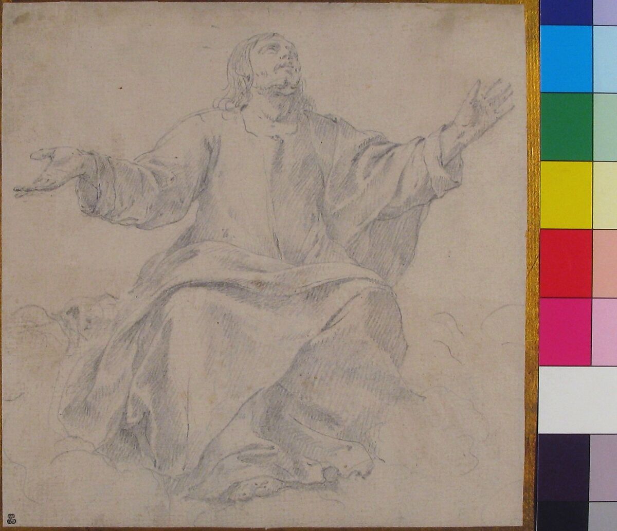 Study for Christ as Mediator, Jean Daret (French, Brussels 1613/15–1668 Aix-en-Provence), Graphite