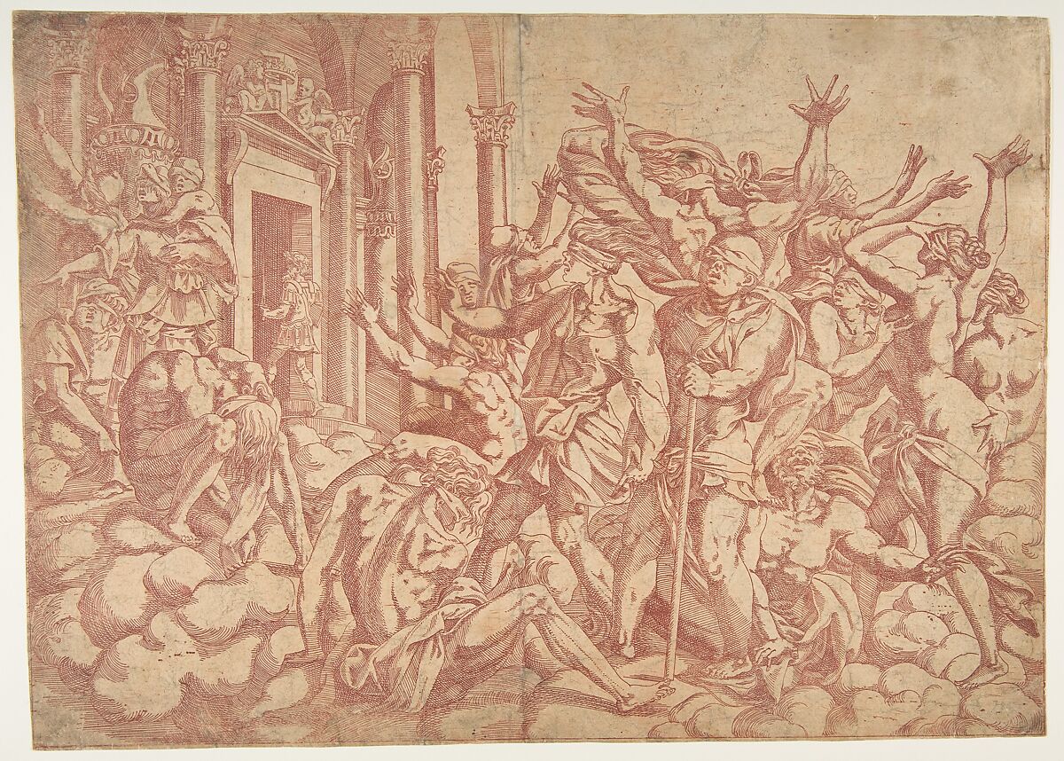 Ignorance Defeated, Antonio Fantuzzi (Italian, active France, 1537–45), Etching, in red ink