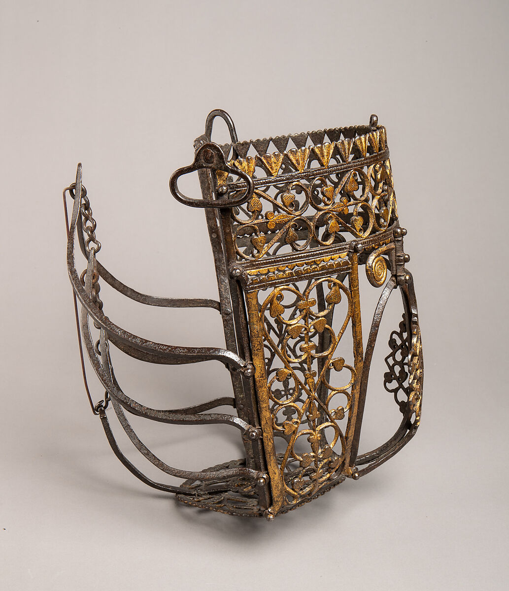 Horse Muzzle, Iron, gold, German