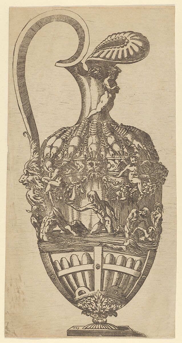 Vase, Antonio Fantuzzi (Italian, active France, 1537–45), Etching 