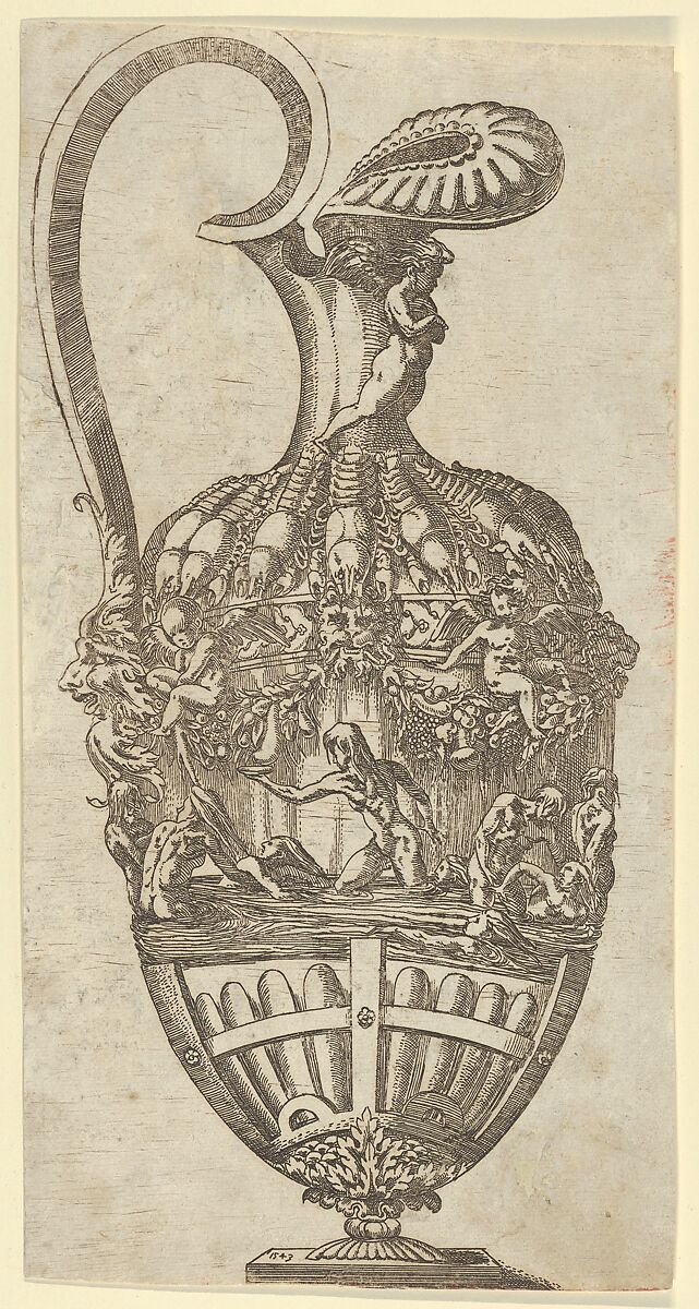 Vase, Antonio Fantuzzi (Italian, active France, 1537–45), Etching 