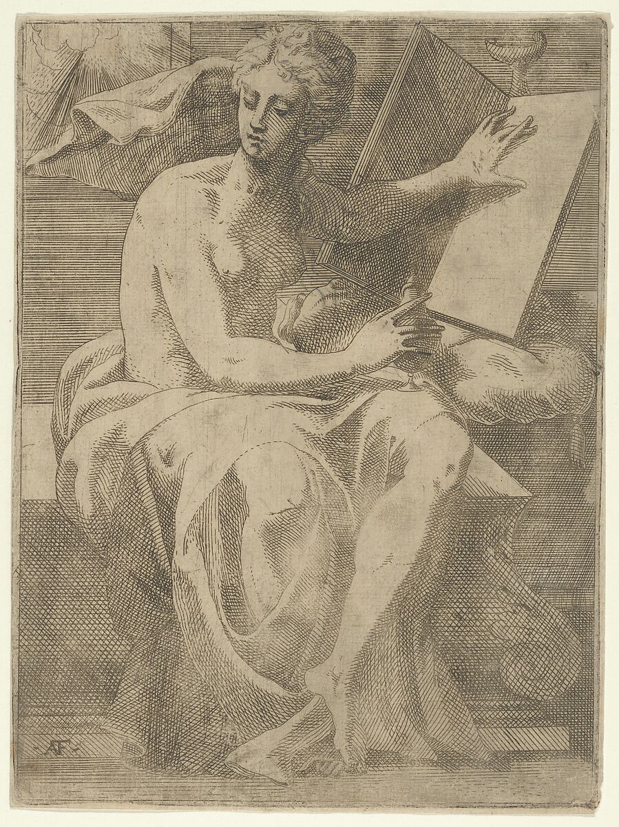A Sibyl, Antonio Fantuzzi (Italian, active France, 1537–45), Etching and engraving 