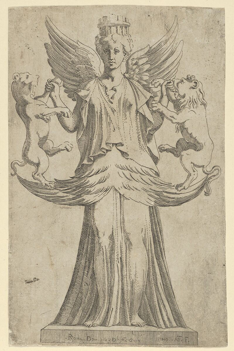 Cybele, Antonio Fantuzzi (Italian, active France, 1537–45), Etching 