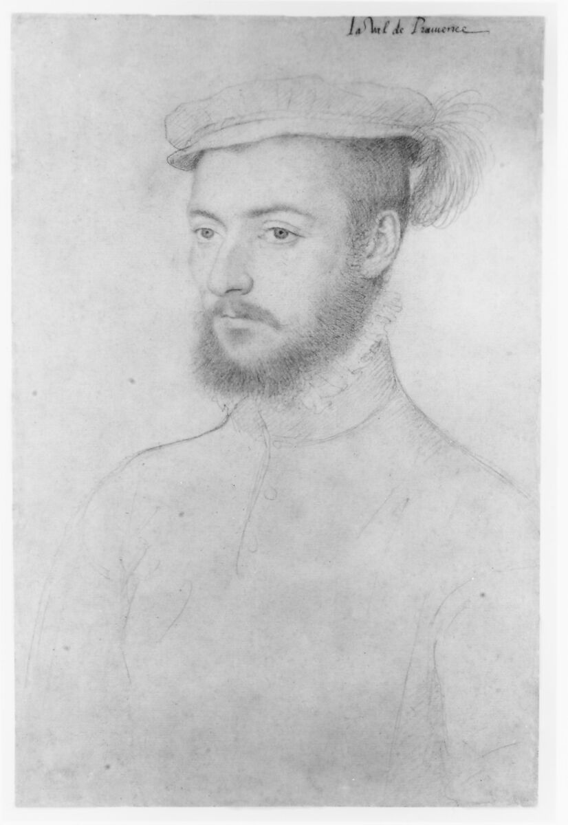 Portrait of La Val de Pramence, Studio of François Clouet (French, Tours (?), active by 1536–died 1572 Paris), Black and red chalk