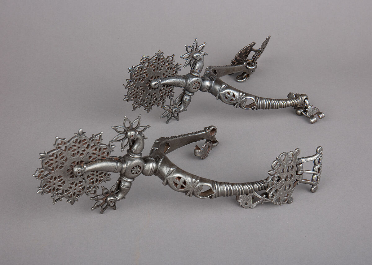 Pair of Rowel Spurs, Iron alloy, Spanish