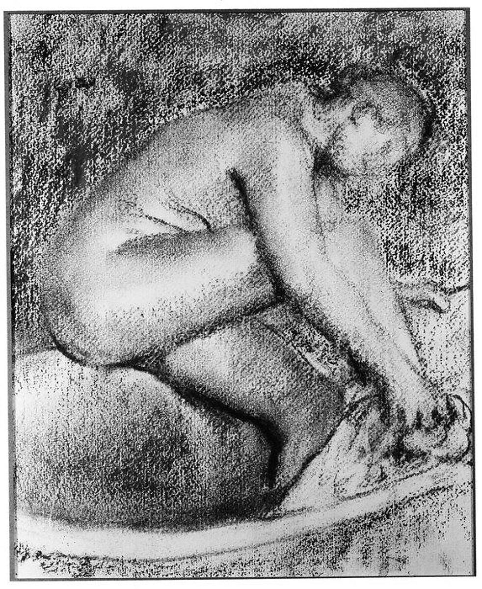 The Bath, Edgar Degas (French, Paris 1834–1917 Paris), Charcoal and pastel on heavy wove paper