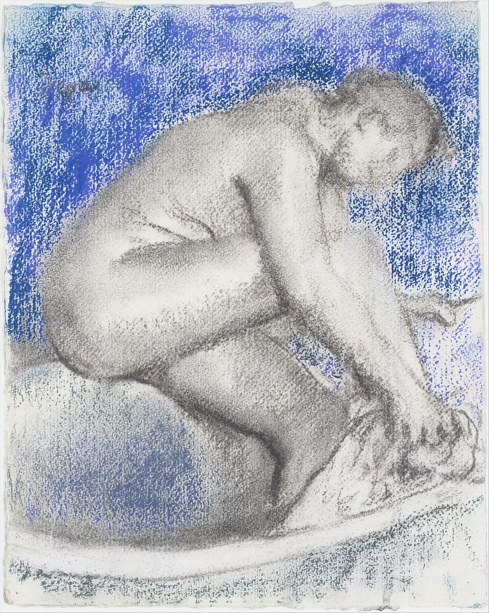 The Bath, Edgar Degas (French, Paris 1834–1917 Paris), Charcoal and pastel on heavy wove paper