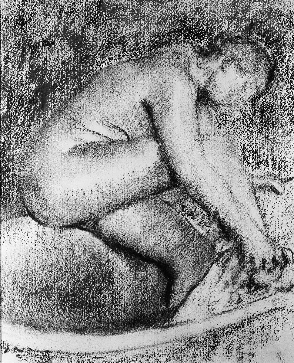 The Bath, Edgar Degas (French, Paris 1834–1917 Paris), Charcoal and pastel on heavy wove paper