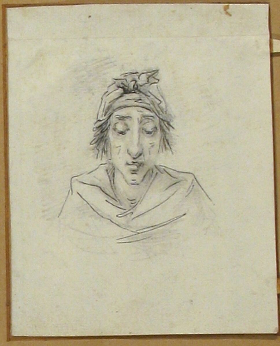 Caricature of Georges-Auguste Couthon (called Aristide, 1756-1794), President of the Convention in 1793, on the way to the guillotine on July 28, 1794 (10 Thermidor, An II), Baron Dominique Vivant Denon (French, Givry 1747–1825 Paris), Pen, black ink over black chalk