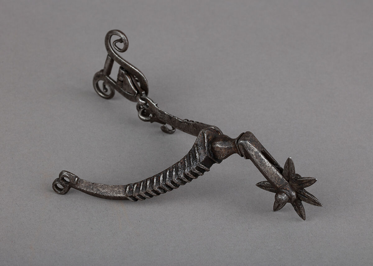 Rowel Spur (Right), Iron alloy, gold, German or Netherlandish