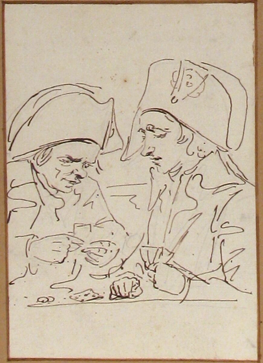 Replacements in the Parisian Guard Playing Cards in 1795, Baron Dominique Vivant Denon (French, Givry 1747–1825 Paris), Pen and brown ink over traces of black chalk