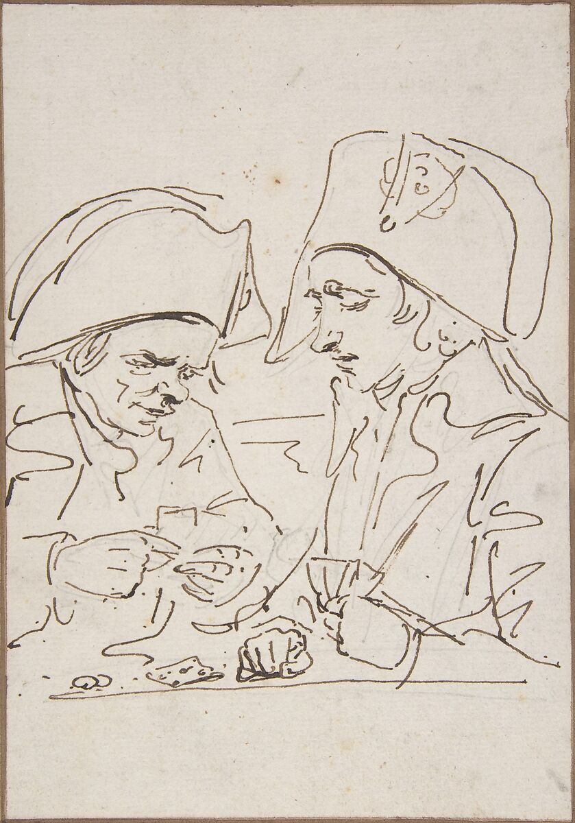 Replacements in the Parisian Guard Playing Cards in 1795, Baron Dominique Vivant Denon (French, Givry 1747–1825 Paris), Pen and brown ink over traces of black chalk 