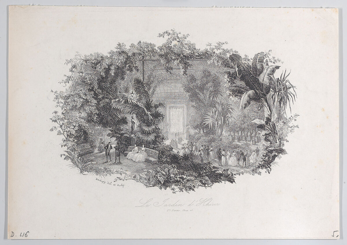 The Winter Garden, Charles-François Daubigny (French, Paris 1817–1878 Paris), Etching; third state of four (Delteil)