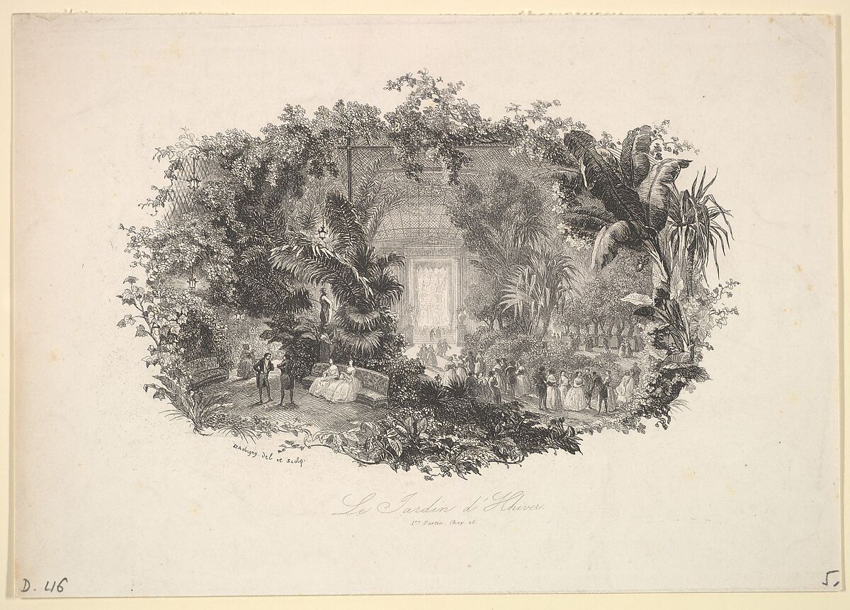 The Winter Garden, Charles-François Daubigny (French, Paris 1817–1878 Paris), Etching; third state of four (Delteil) 