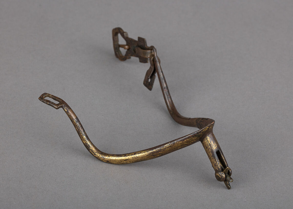 Rowel Spur (Right), Copper alloy, gold, possibly French