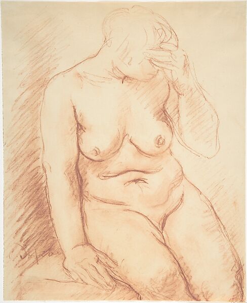 Female Nude, Charles-Albert Despiau (French, Mont-de-Marsan 1874–1946 Paris), Red chalk 