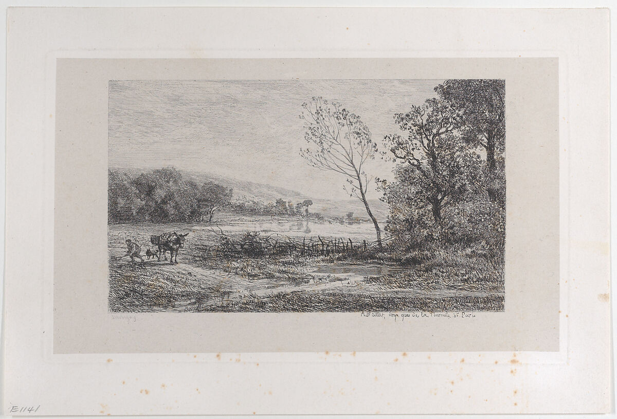 Autumn, Charles-François Daubigny (French, Paris 1817–1878 Paris), Etching on chine collé; fifth state of nine (Delteil)