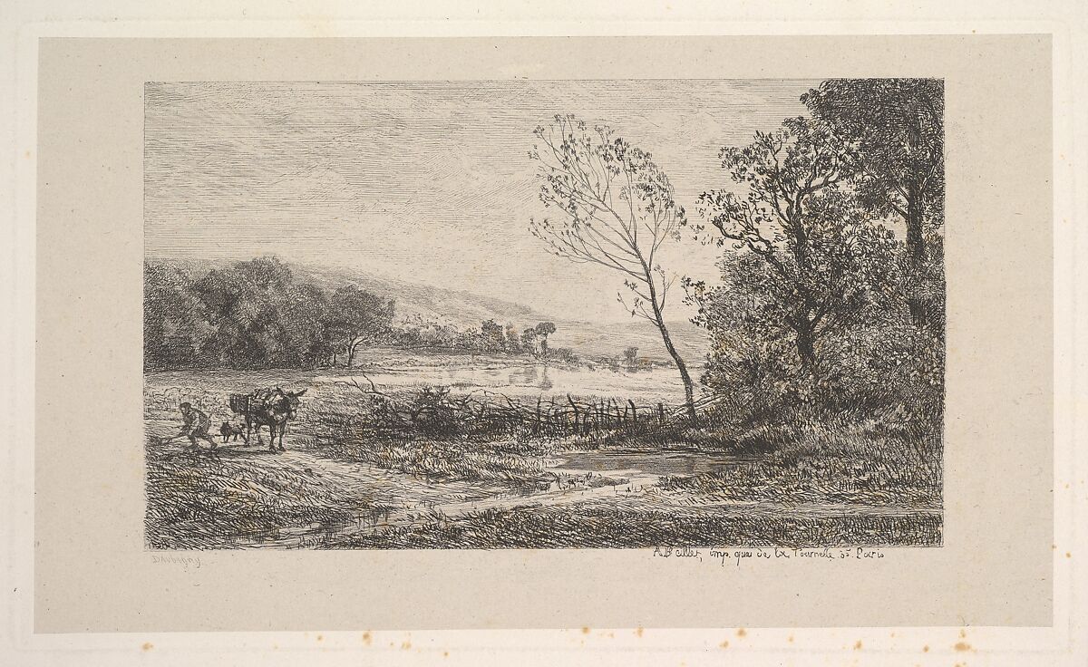 Autumn, Charles-François Daubigny (French, Paris 1817–1878 Paris), Etching on chine collé; fifth state of nine (Delteil) 
