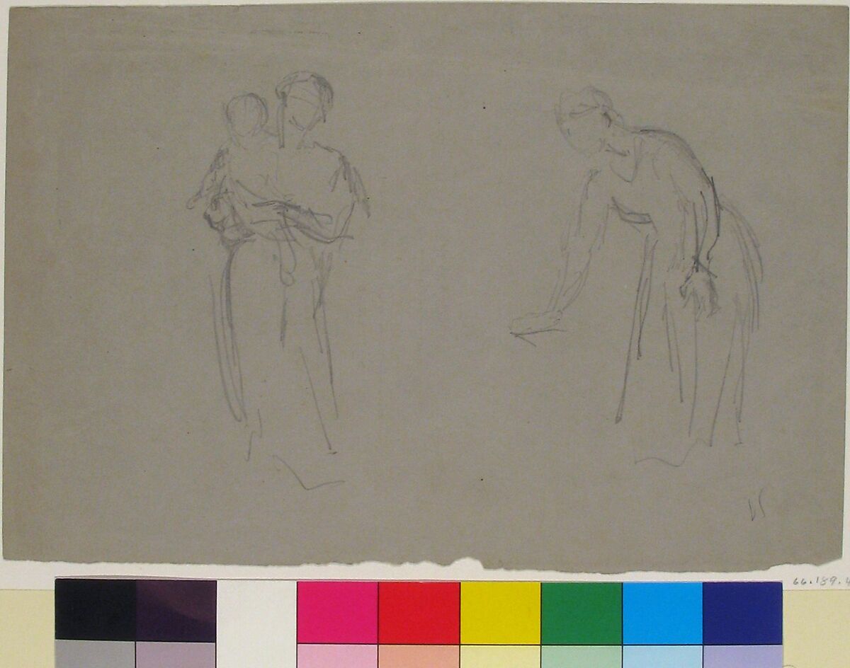 Mother and Child and a Female Figure, Narcisse-Virgile Diaz de la Peña (French, Bordeaux 1808–1876 Menton), Graphite