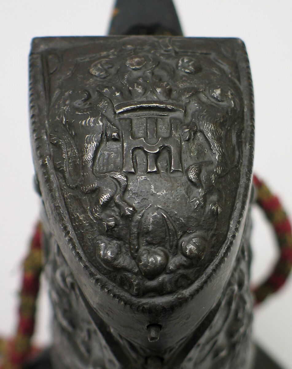Cartridge Box, Iron, leather, textile, metallic thread, German