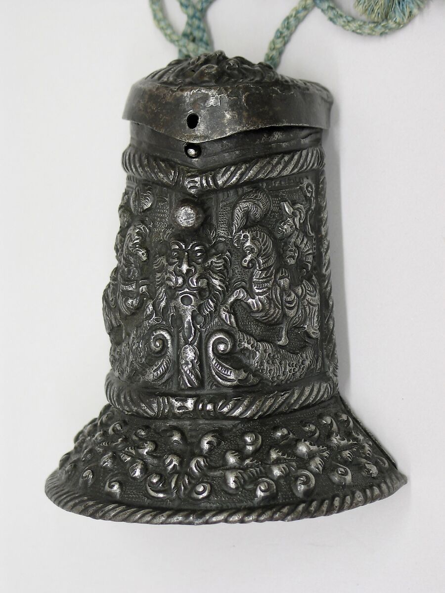 Cartridge Box, Iron, leather, textile, German