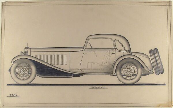 Daimler-Benzport Convertible, Rudolf Lüders (German, Klötze 1903–2001 Stuttgart), Graphite