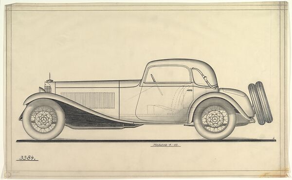 Daimler-Benzport Convertible, Rudolf Lüders (German, Klötze 1903–2001 Stuttgart), Graphite 