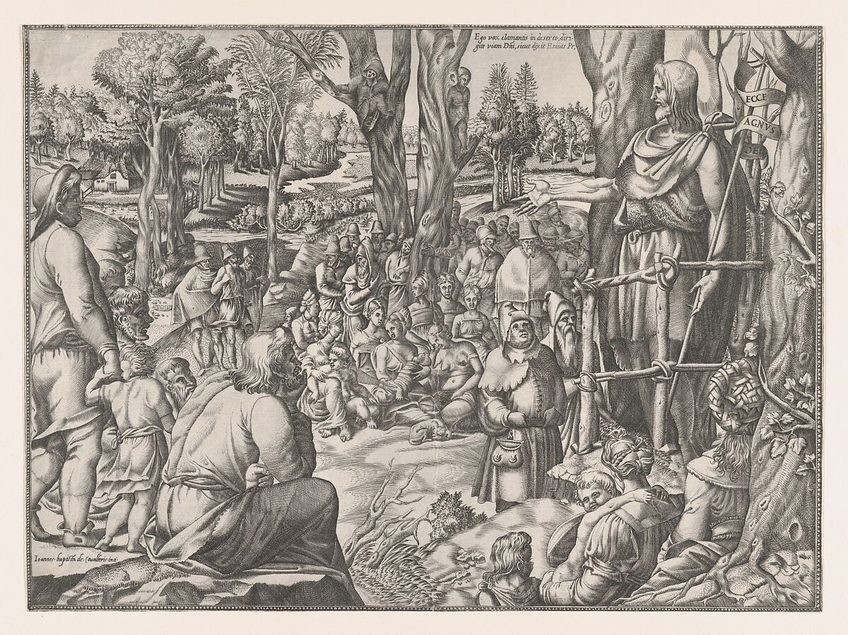St. John Preaching in the Desert, Jean Mignon (French, active 1535–ca. 1555), Etching 